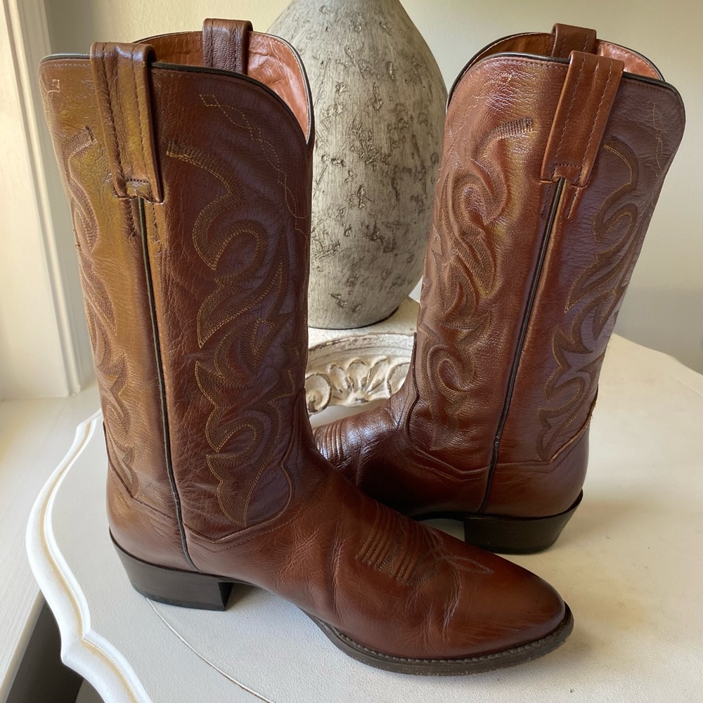 Dan Post Milwaukee Leather 13” Western Cowboy Boots Mens 10.5 Extra Wide Brown - Picture 6 of 9